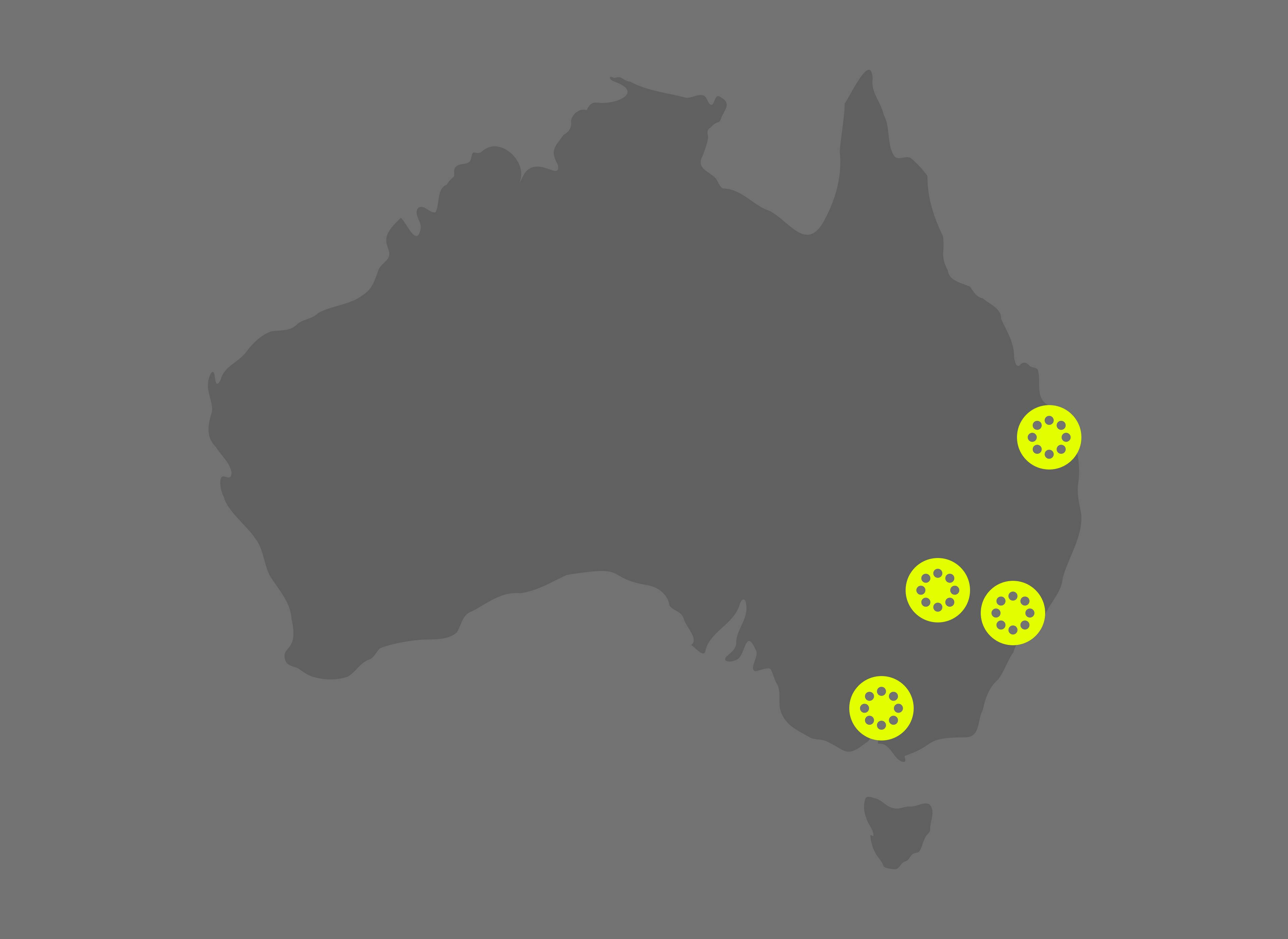 We now have six operational sites across Sydney, Victoria, Parkes (Regional NSW) and Brisbane.
